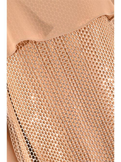 Abito lungo in tessuto fluido con rete e paillettes Clips | E081 D42000031